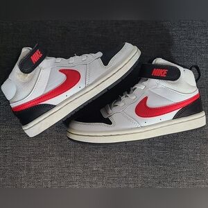 Nike Court Borough Mid 2 Shoe-white, red, and black- 11C
